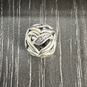 Pandora Silver spacer with heart Sparkling Accents
